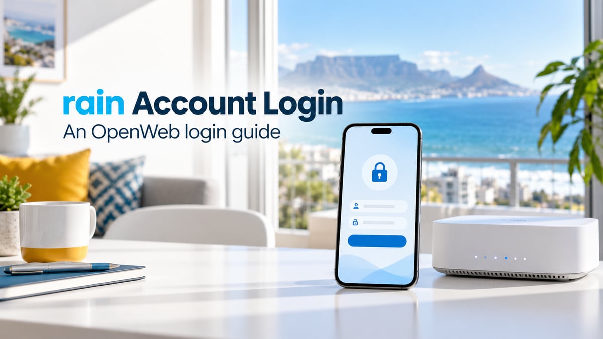 Illustration of a phone and router for the rain account login guide