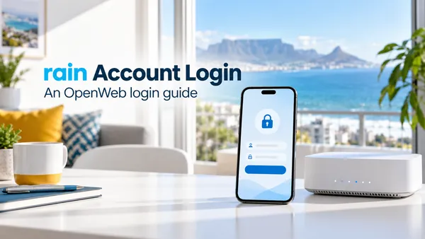 Illustration of a phone and router for the rain account login guide