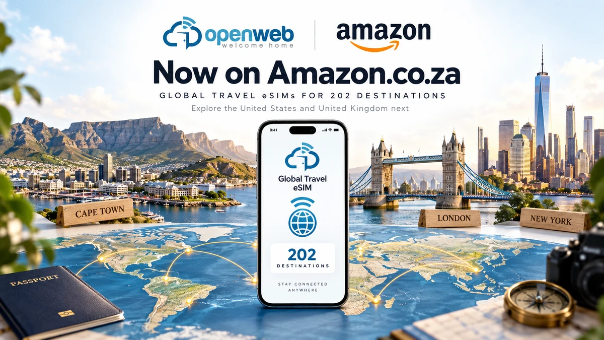 OpenWeb Is Now on Amazon.co.za - with Global eSIM Ambitions